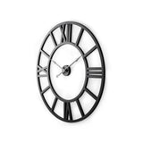 Stoke 30" Round Black Iron Wall Clock from Mercana - Luna Furniture
