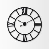 Stoke 30" Round Black Iron Wall Clock from Mercana - Luna Furniture