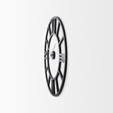 Stoke 30" Round Black Iron Wall Clock from Mercana - Luna Furniture