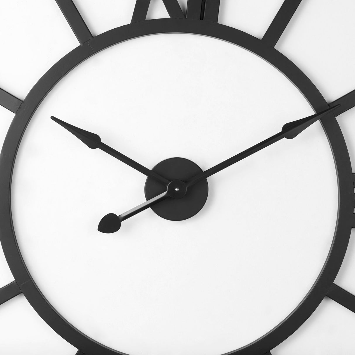 Stoke 30" Round Black Iron Wall Clock from Mercana - Luna Furniture