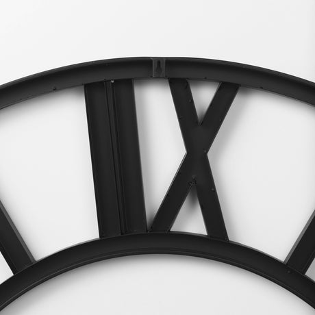 Stoke 30" Round Black Iron Wall Clock from Mercana - Luna Furniture