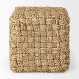 Adele 17.7L x 17.7W x 17.7H Medium Brown Seagrass Woven Square Pouf from Mercana - Luna Furniture