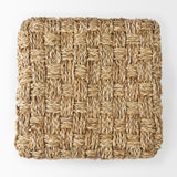 Adele 17.7L x 17.7W x 17.7H Medium Brown Seagrass Woven Square Pouf from Mercana - Luna Furniture
