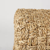 Adele 17.7L x 17.7W x 17.7H Medium Brown Seagrass Woven Square Pouf from Mercana - Luna Furniture
