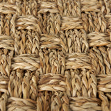 Adele 17.7L x 17.7W x 17.7H Medium Brown Seagrass Woven Square Pouf from Mercana - Luna Furniture