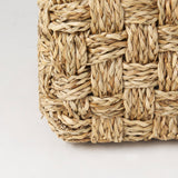 Adele 17.7L x 17.7W x 17.7H Medium Brown Seagrass Woven Square Pouf from Mercana - Luna Furniture