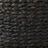 Dina 17.7L x 17.7W x 17.7H Black Cornhusk and Water Hyacinth Round Pouf from Mercana - Luna Furniture