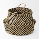 Gaia (Set of 3) Light and Dark Brown Cross Patterend Belly Seagrass Basket from Mercana - Luna Furniture