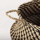 Gaia (Set of 3) Light and Dark Brown Cross Patterend Belly Seagrass Basket from Mercana - Luna Furniture