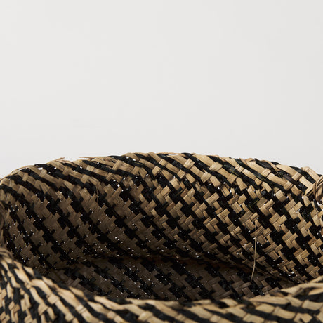 Gaia (Set of 3) Light and Dark Brown Cross Patterend Belly Seagrass Basket from Mercana - Luna Furniture