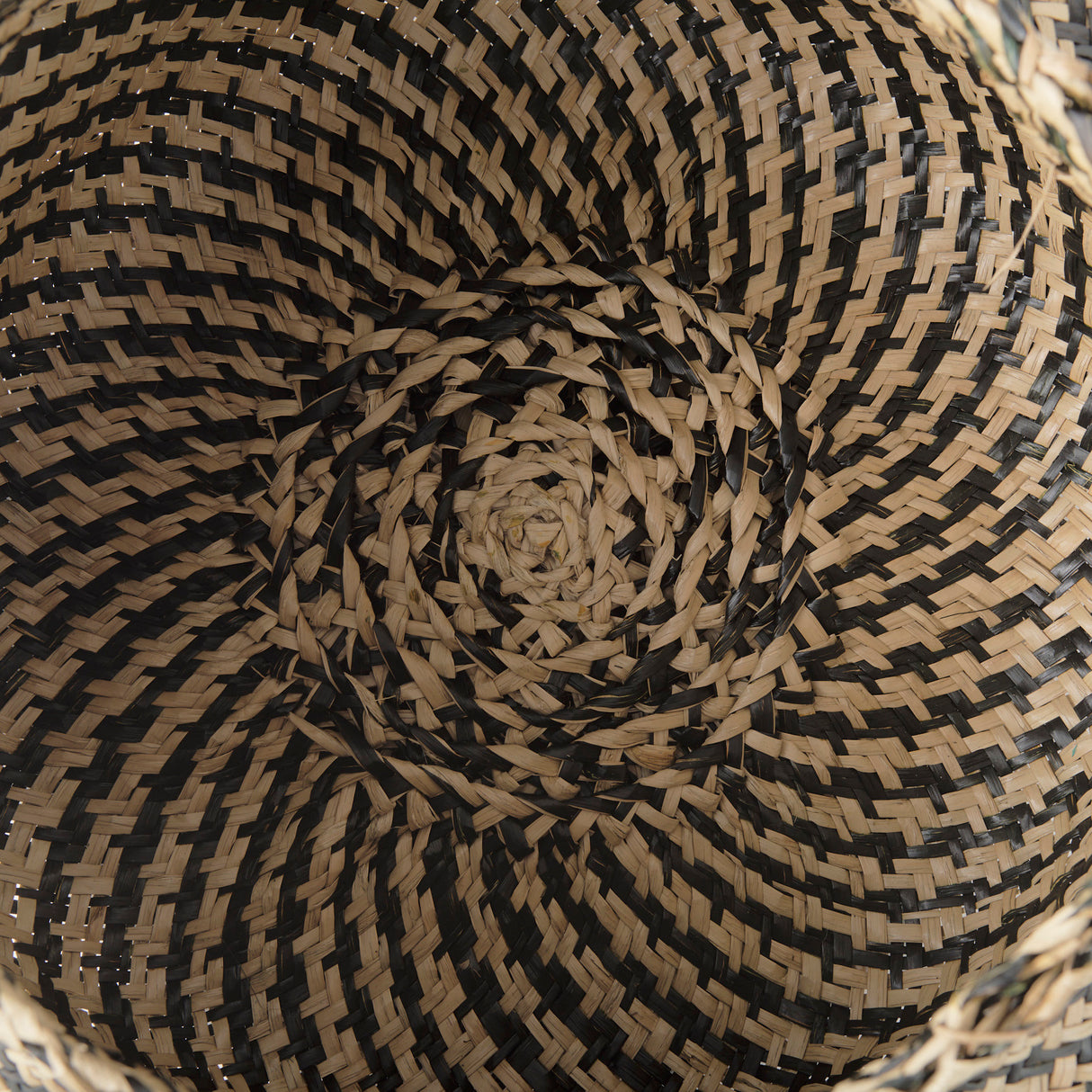 Gaia (Set of 3) Light and Dark Brown Cross Patterend Belly Seagrass Basket from Mercana - Luna Furniture