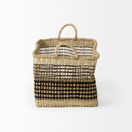 Nia (Set of 2) Light Brown Seagrass Rectangular Basket with Handles from Mercana - Luna Furniture