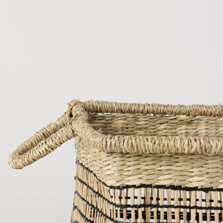 Nia (Set of 2) Light Brown Seagrass Rectangular Basket with Handles from Mercana - Luna Furniture