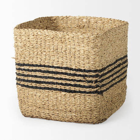 Cullen 15.7L x 15.7W x 15.7H (Set of 3) Grey Twisted Seagrass Square Basket from Mercana - Luna Furniture
