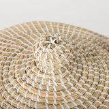 Olivia 15.7L x 15.7W x 17.3H Set of 3 Beige Seagrass Basket W/Lid and Handles from Mercana - Luna Furniture