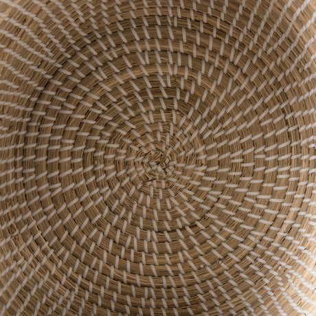 Olivia 15.7L x 15.7W x 17.3H Set of 3 Beige Seagrass Basket W/Lid and Handles from Mercana - Luna Furniture