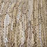 Aadhya 16.0L x 16.0W x 16.0H Taupe/Silver Leather and Cotton Pouf from Mercana - Luna Furniture