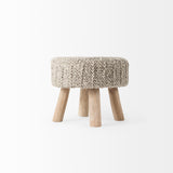 Bina 19.0L x 19.0W x 15.0H Taupe 4 Legged Wool Stool from Mercana - Luna Furniture