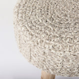 Bina 19.0L x 19.0W x 15.0H Taupe 4 Legged Wool Stool from Mercana - Luna Furniture