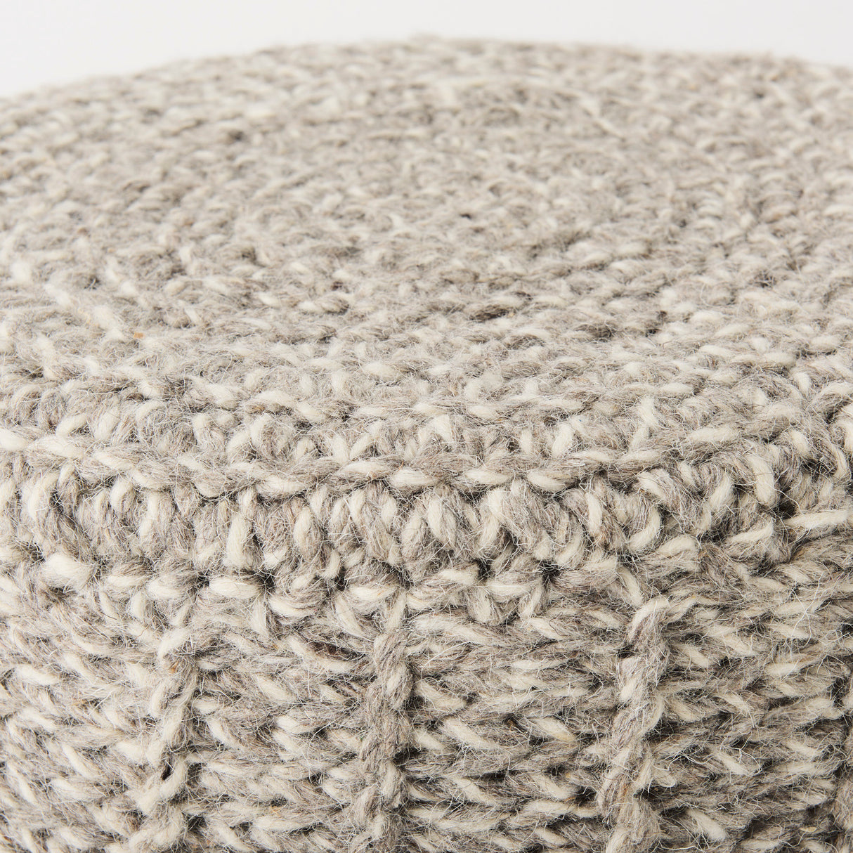 Bina 19.0L x 19.0W x 15.0H Taupe 4 Legged Wool Stool from Mercana - Luna Furniture