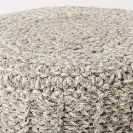 Bina 19.0L x 19.0W x 15.0H Taupe 4 Legged Wool Stool from Mercana - Luna Furniture