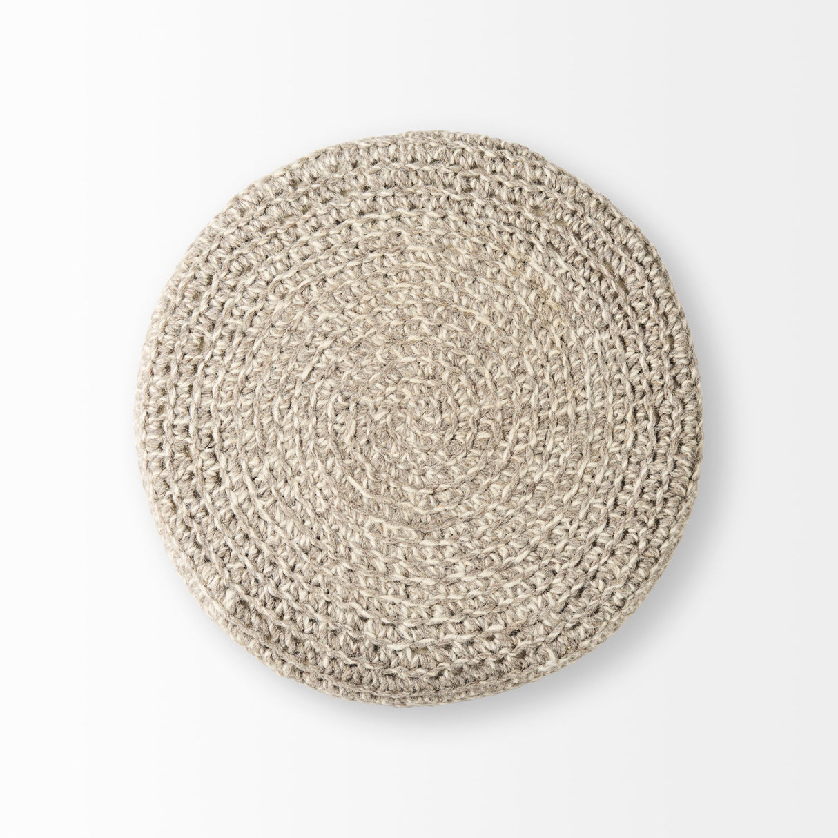 Bina 24.0L x 24.0W x 14.0H Light Gray 4 Legged Wool Stool from Mercana - Luna Furniture