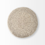 Bina 24.0L x 24.0W x 14.0H Light Gray 4 Legged Wool Stool from Mercana - Luna Furniture