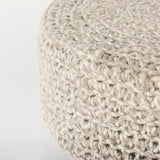 Bina 24.0L x 24.0W x 14.0H Light Gray 4 Legged Wool Stool from Mercana - Luna Furniture
