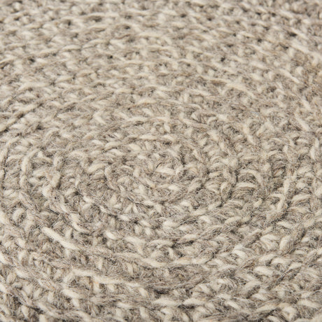 Bina 24.0L x 24.0W x 14.0H Light Gray 4 Legged Wool Stool from Mercana - Luna Furniture