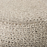 Bina 24.0L x 24.0W x 14.0H Light Gray 4 Legged Wool Stool from Mercana - Luna Furniture