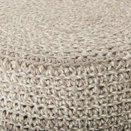 Bina 24.0L x 24.0W x 14.0H Light Gray 4 Legged Wool Stool from Mercana - Luna Furniture