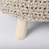 Bina 24.0L x 24.0W x 14.0H Light Gray 4 Legged Wool Stool from Mercana - Luna Furniture