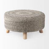 Bina 30.0L x 30.0W x 15.0H Dark Gray 4 Legged Wool Stool from Mercana - Luna Furniture