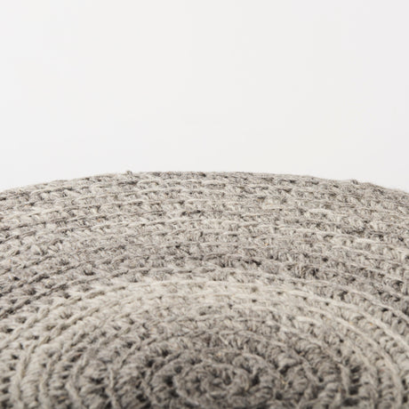 Bina 30.0L x 30.0W x 15.0H Dark Gray 4 Legged Wool Stool from Mercana - Luna Furniture