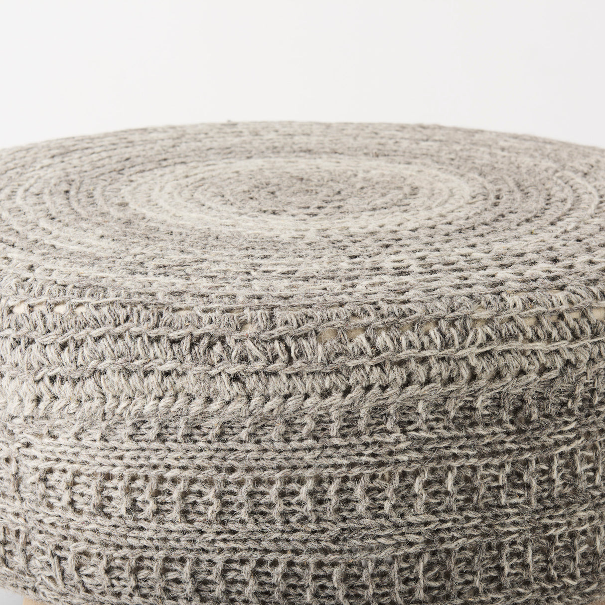 Bina 30.0L x 30.0W x 15.0H Dark Gray 4 Legged Wool Stool from Mercana - Luna Furniture