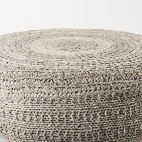 Bina 30.0L x 30.0W x 15.0H Dark Gray 4 Legged Wool Stool from Mercana - Luna Furniture