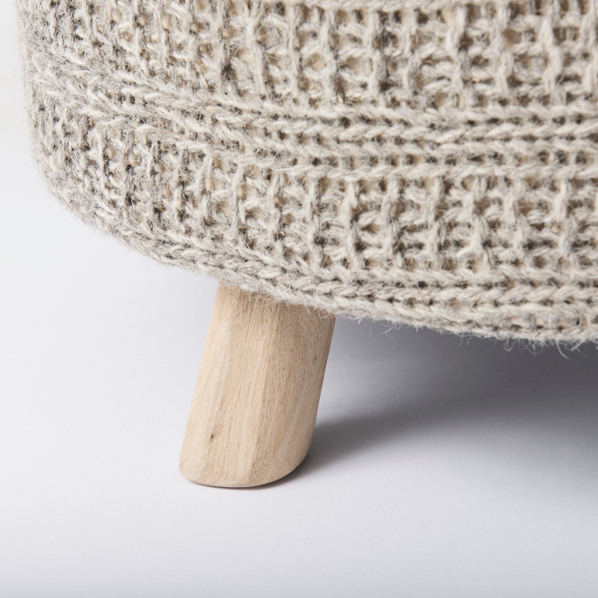Bina 30.0L x 30.0W x 15.0H Dark Gray 4 Legged Wool Stool from Mercana - Luna Furniture