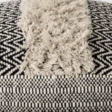 Darika 16.0L x 16.0W x 16.0H Black/White/Gray Cotton Pouf from Mercana - Luna Furniture