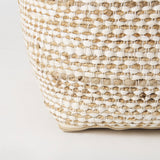 Ekani 16.0L x 16.0W x 16.0H Cream/Beige Cotton Pouf from Mercana - Luna Furniture