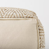Ekani 16.0L x 16.0W x 16.0H Cream/Beige Cotton Pouf from Mercana - Luna Furniture