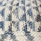 Eshana 16.0L x 16.0W x 16.0H Cream Wool and Denim Patterned Pouf from Mercana - Luna Furniture