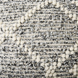 Ekiya 16.0L x 16.0W x 16.0H Black/White Yarn and Wool Patterened Pouf from Mercana - Luna Furniture