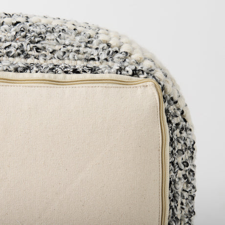 Ekiya 16.0L x 16.0W x 16.0H Black/White Yarn and Wool Patterened Pouf from Mercana - Luna Furniture
