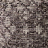 Falguni 16.0L x 16.0W x 16.0H Gray Leather and Cotton Patterned Pouf from Mercana - Luna Furniture