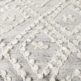 Farida 6.0L x 16.0W x 16.0H Light Gray Wool and Polyester Patterned Pouf from Mercana - Luna Furniture