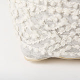 Farida 6.0L x 16.0W x 16.0H Light Gray Wool and Polyester Patterned Pouf from Mercana - Luna Furniture