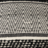 Garima 22.0L x 22.0W x 14.0H Black/White Wool and Cotton Patterned Pouf from Mercana - Luna Furniture
