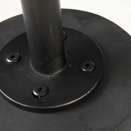 Maxwell 20" Round Dark Brown Wood w/ Black Metal Pedestal Side Table from Mercana - Luna Furniture