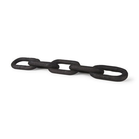 Alix 29.0L x 5.0W x 5.0H Black Wood Link Chain Decorative Object from Mercana - Luna Furniture