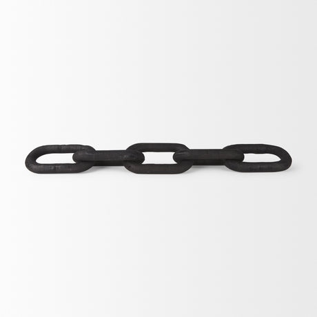 Alix 29.0L x 5.0W x 5.0H Black Wood Link Chain Decorative Object from Mercana - Luna Furniture